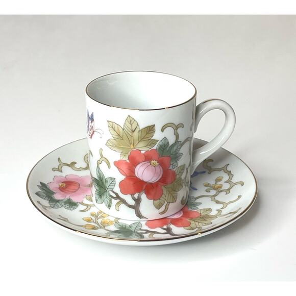 VTG Empress OTAGIRI Demitasse TEA CUP & SAUCER SET Floral Butterfly Adult Kids - Picture 2 of 7